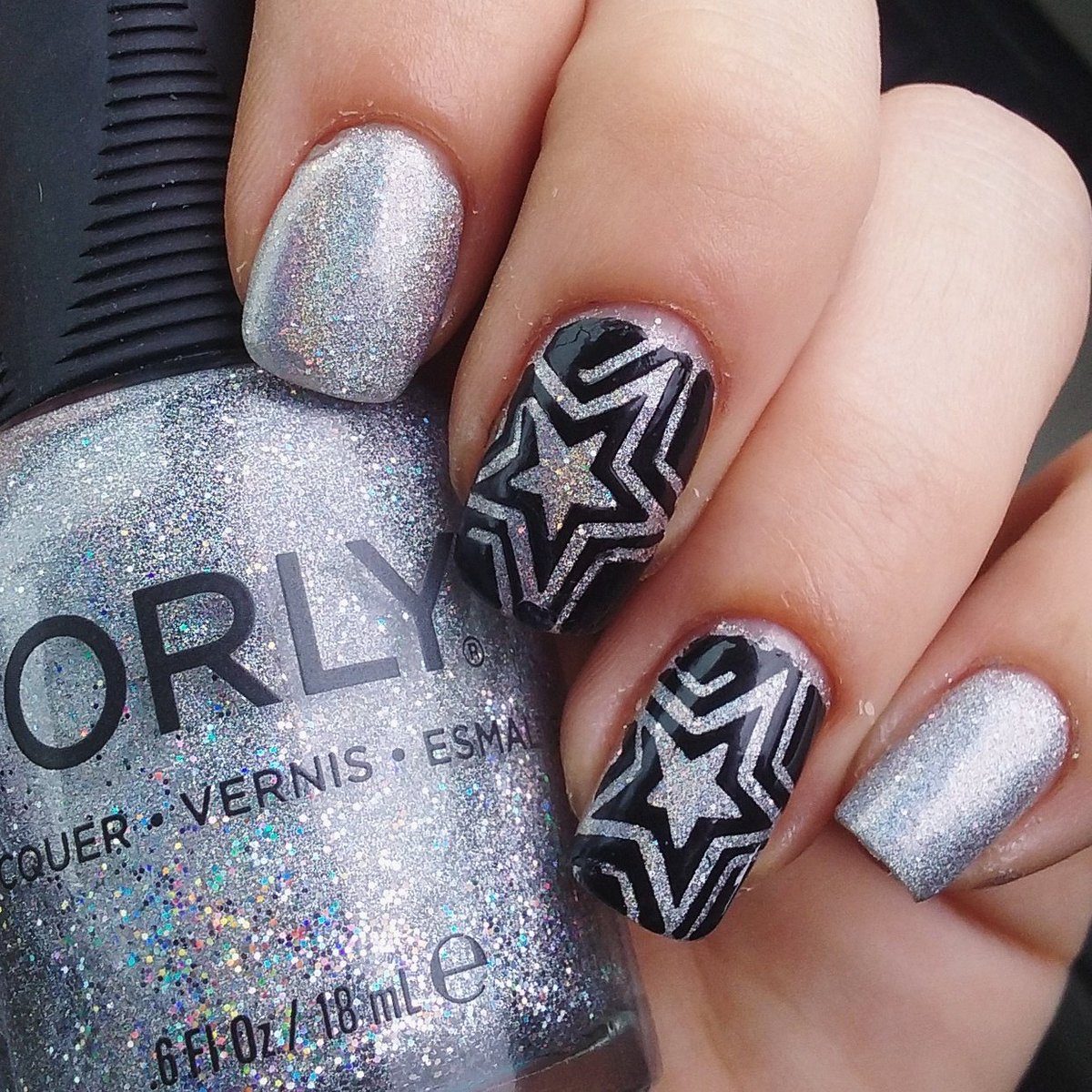 DangitTizzy's tweet photo. Nail vinyls from #bundlemonster over #orly Mirrorball 😍😍 #notd #npa #nailswag #vinyls #reachforthestars https://t.co/xX7ziSnOfg