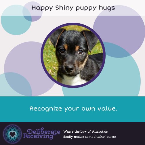 DeliberateBlog's tweet photo. Recognize your #OwnValue #HappyShinyPuppyHugs https://t.co/5edkR1413c