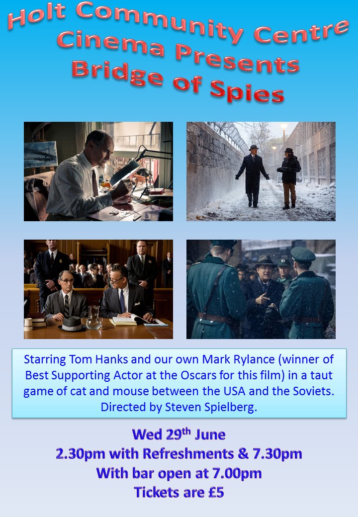 holtcommunity's tweet photo. HCC May 25th &amp; June 29th Films Showing
Receive our Cinema Newsletter Visit Our Website
@nnrofficial @NNorfolkLiving https://t.co/RQssYIZQWn