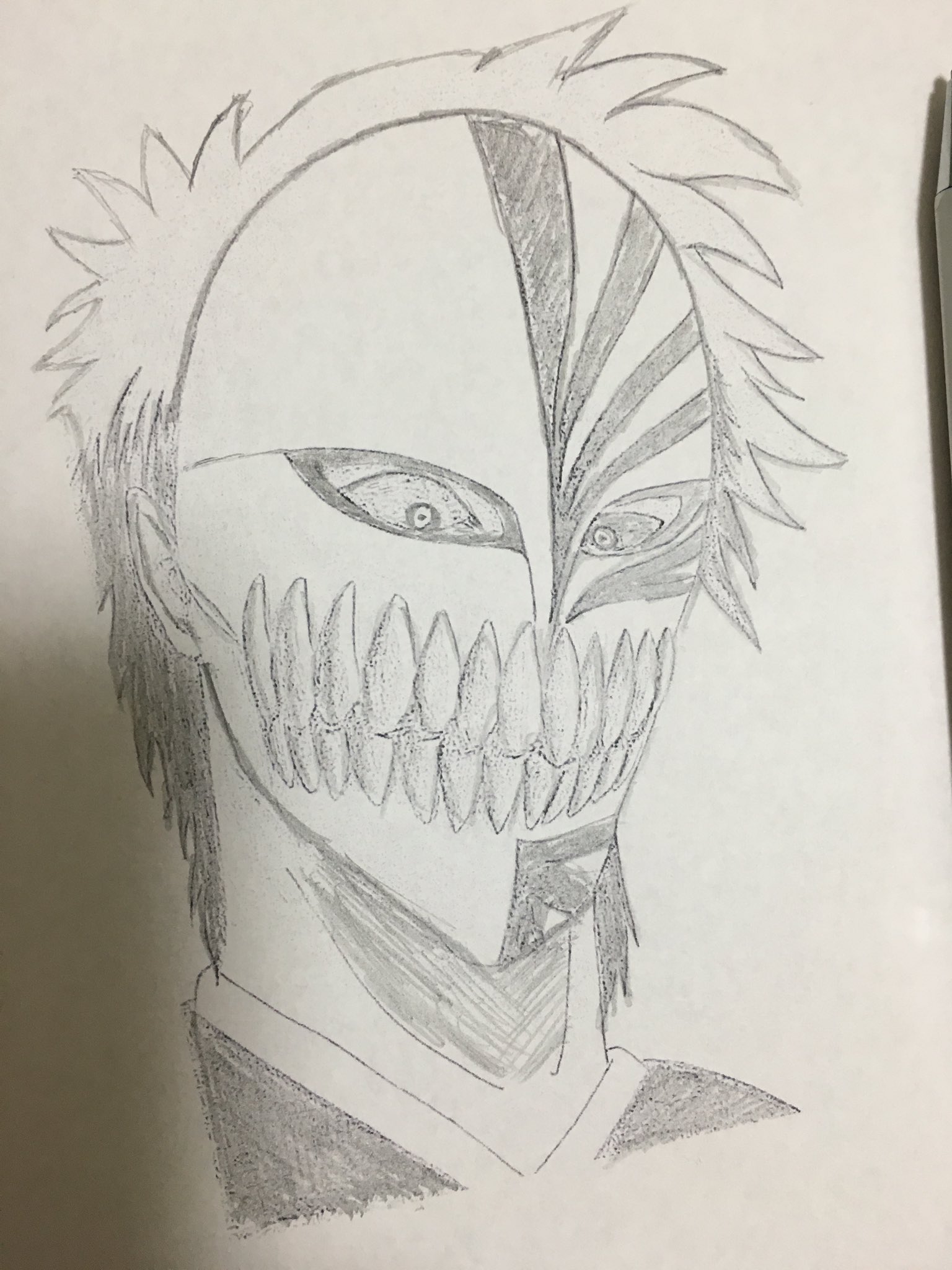 Canachi 黒崎一護 虚化 仮面 Bleach イラスト えんぴつ T Co Zviti5z06w Twitter