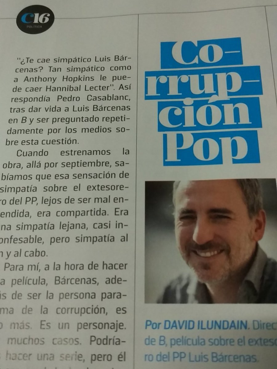 Me estreno en <a href="/Cambio16/">Cambio 16</a> 
Y me dejan escribir sobre el lado POP de la corrupción. 
Gracias <a href="/OscarAbouKassem/">Óscar Abou-Kassem</a>