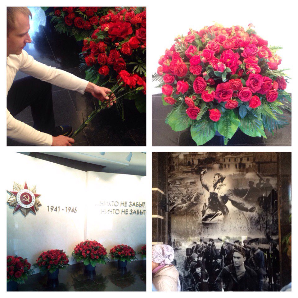 fix_company's tweet photo. В праздник #9мая мы украсили цветами мемориал "Книга Памяти". С днём Великой Победы! https://t.co/qOqlWM061N