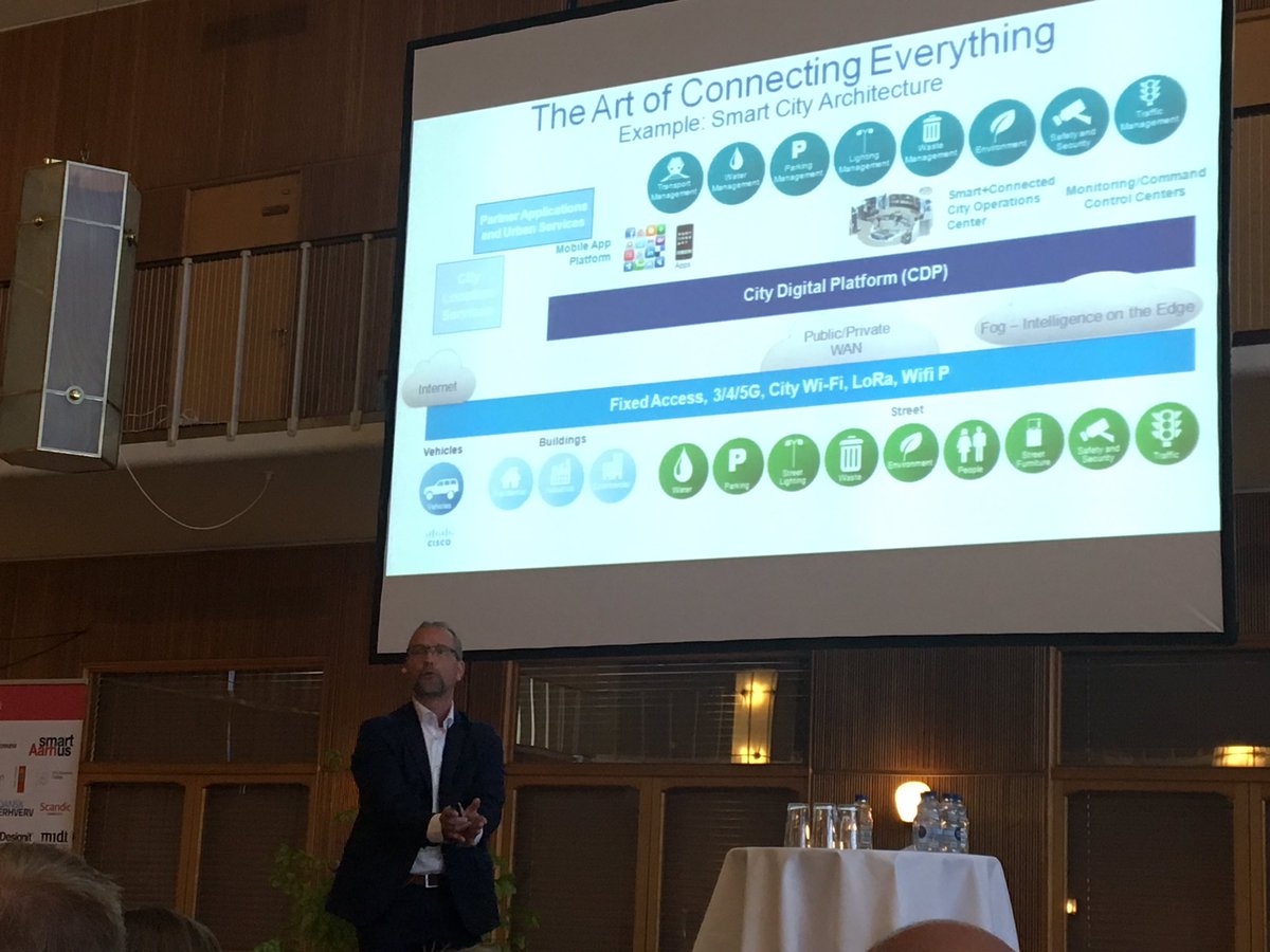 Seiding's tweet photo. #smartcity we need to bring down the silos and converge data. Disruption starts there. #Cisco #internetweekdk https://t.co/T9LKMxmC04