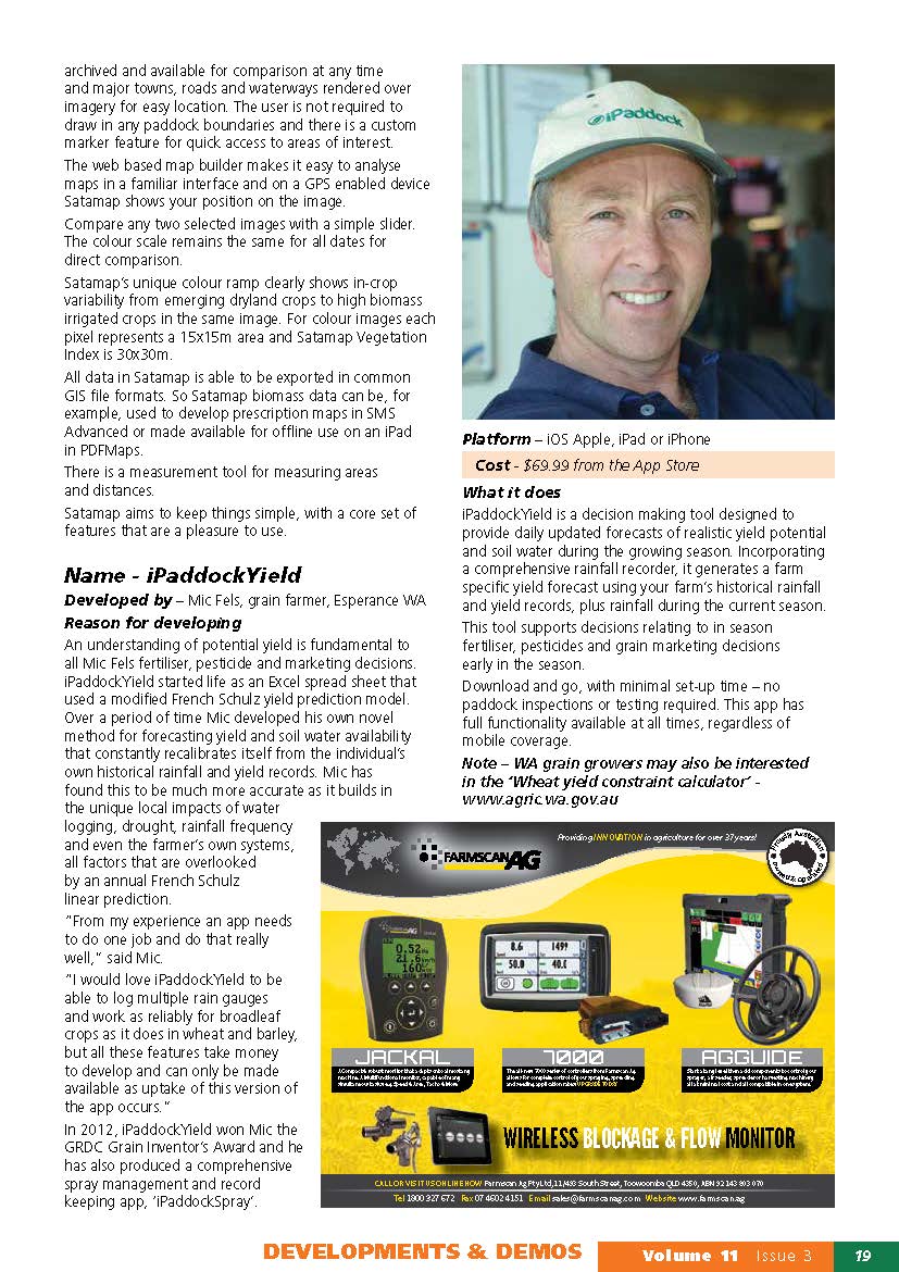 SPAA_Inc's tweet photo. Check out these #Farmingapps in PAN vol 11.3 https://t.co/RWSwc1ttSk specifically
designed for the #Ozgrainsindustry https://t.co/bX5UbVX8ja