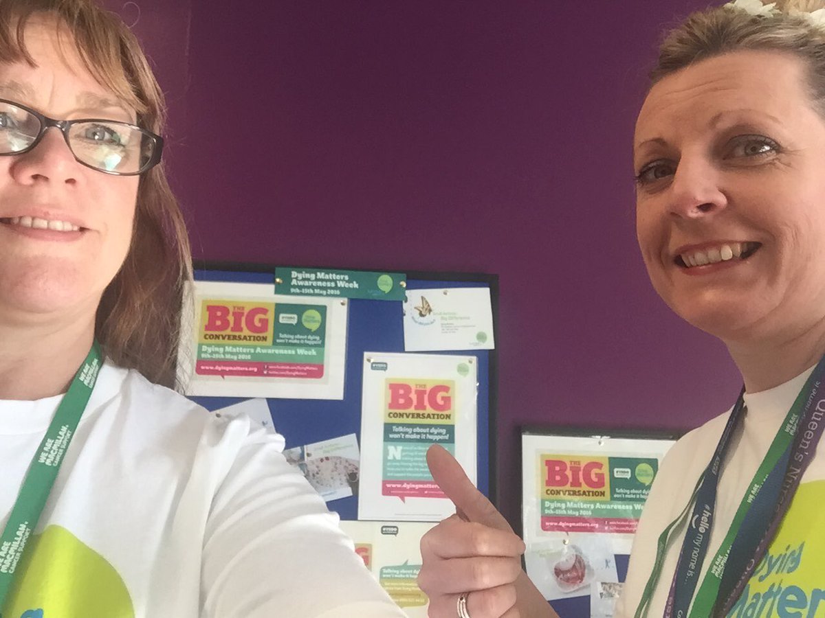 suzvickers's tweet photo. @CDDFTNHS Dying Matters BAGH Day1: Please come along and have 'the Big Conversation' with us #dying matters https://t.co/Xn41ApFAKE