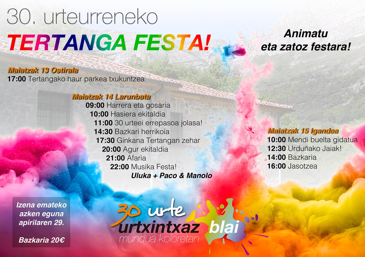 urtxintxaeskola's tweet photo. 30 urte bete ditu @urtxintxaeskola-k eta asteburu honetan ospatuko dugu!

Animatu eta zatoz Tertangara! https://t.co/EicHMzghp6