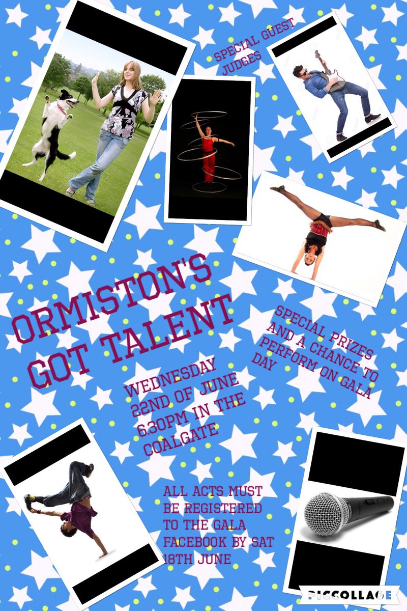 Get your acts in by sat 18th June open to ALL ages