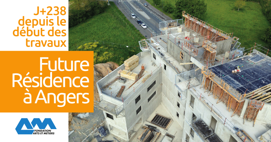AmFondation's tweet photo. Photo : Les travaux de la future résidence étudiante à Angers avancent bien. https://t.co/O2yHwTkAxV