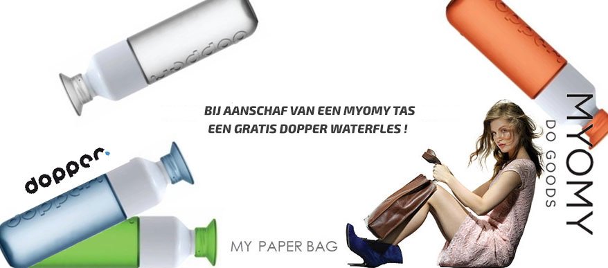 Besteld u bij Wanna-Haves.nl uw #MYOMY tas in de maand Mei, dan krijgt u er een gratis #Dopper waterfles bij!