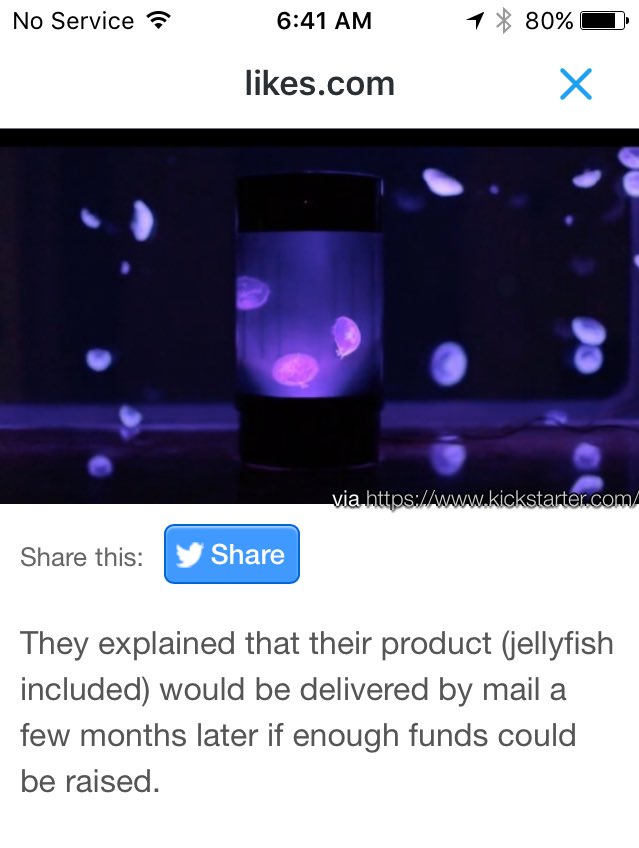 JOHNCOSSEL's tweet photo. Kickstarter 2raise funds 4pet jellyfish wud peta approve captivity @LizClaman #c2cb #MakeAmericaGreatAgain #cfinc https://t.co/DNKwpK9JD4
