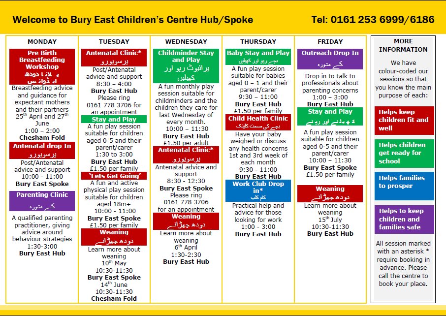 Have a look at our current timetable #bury #children