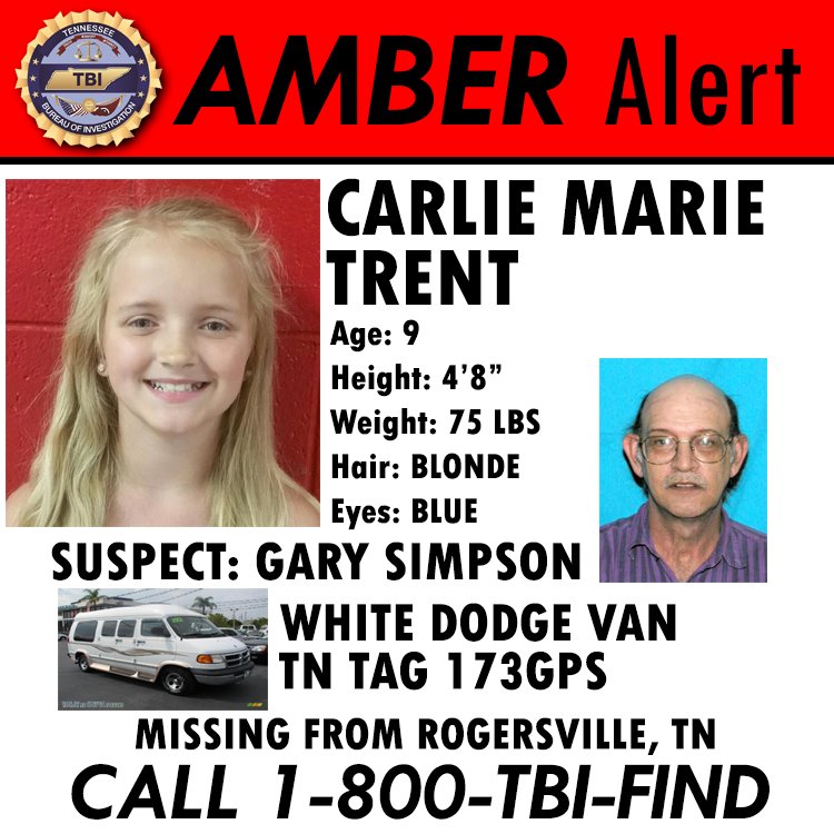 TBInvestigation's tweet photo. She should be going to school today. Instead, she remains the focus of an #AmberAlert. Help us #BringCarlieHome! https://t.co/61Bq0G1Rfi
