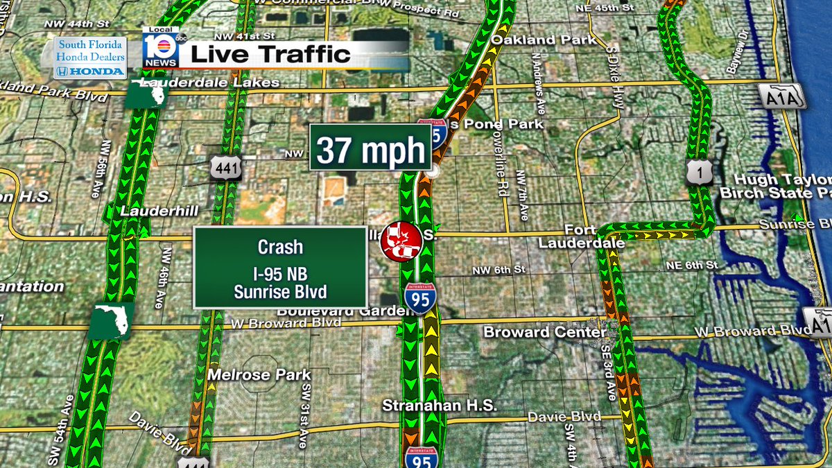 Crash on I-95 NB & Sunrise Blvd  #TRAFFIC #MIAMI https://t.co/9tZX2CyolX