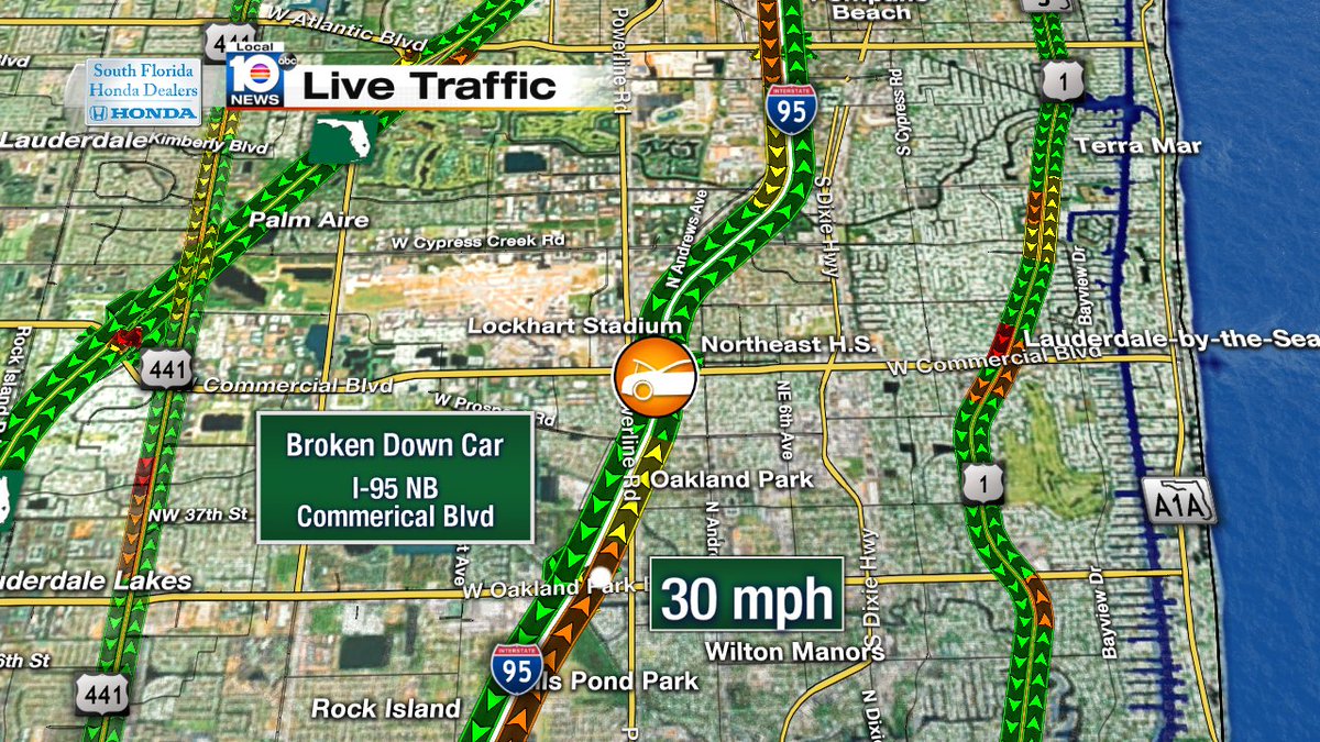 Broken down car on I-95 NB and Commerical Blvd #TRAFFIC #MIAMI https://t.co/26sWYfwSb5