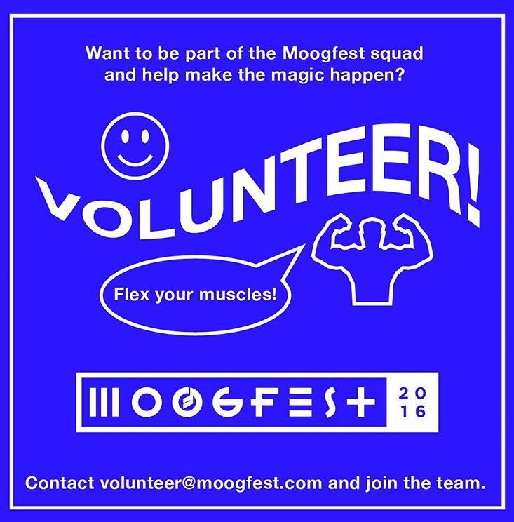 Seeking lovers, learners &amp; magicians. Join the @moogfest team &amp; help make the magic happen. Volunteer<a href="/Moogfest/">Moogfest</a>.Com