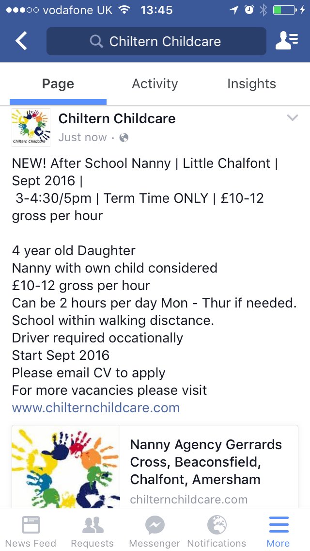 Chiltern_child's tweet photo. #part-time #nanny #little chalfont #bucks https://t.co/ff8JQFfjBL Pls RT visit website for more vacancies! https://t.co/HHgq7L4q12