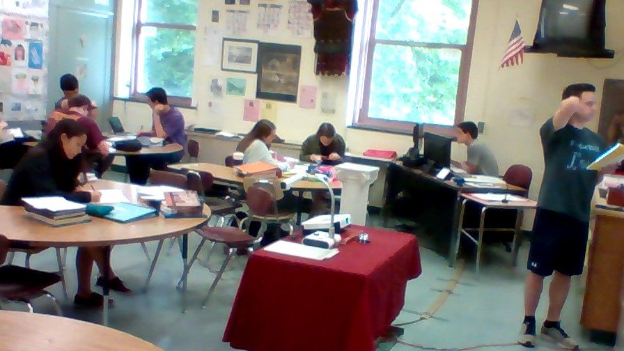 AP Latin students work together in a student-led study-session to prepare for Friday's Exam. "Bona Fortuna vobis!"