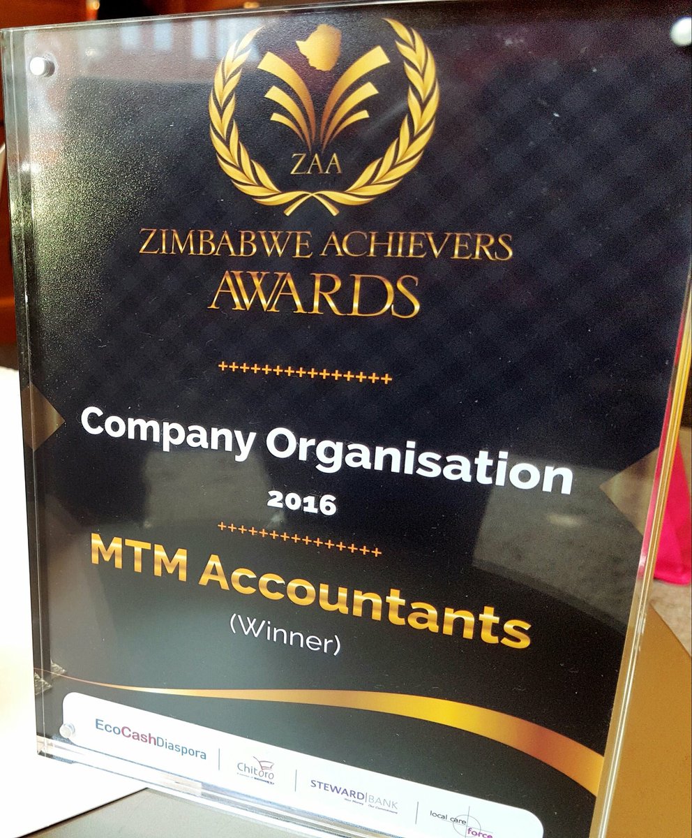 MaryMajoni's tweet photo. MTM Accountants Company of the Year at #ZAA2016 @zimachievers @zimbojam @localcareforce thank you everyone who voted https://t.co/rv8JDTjTFn