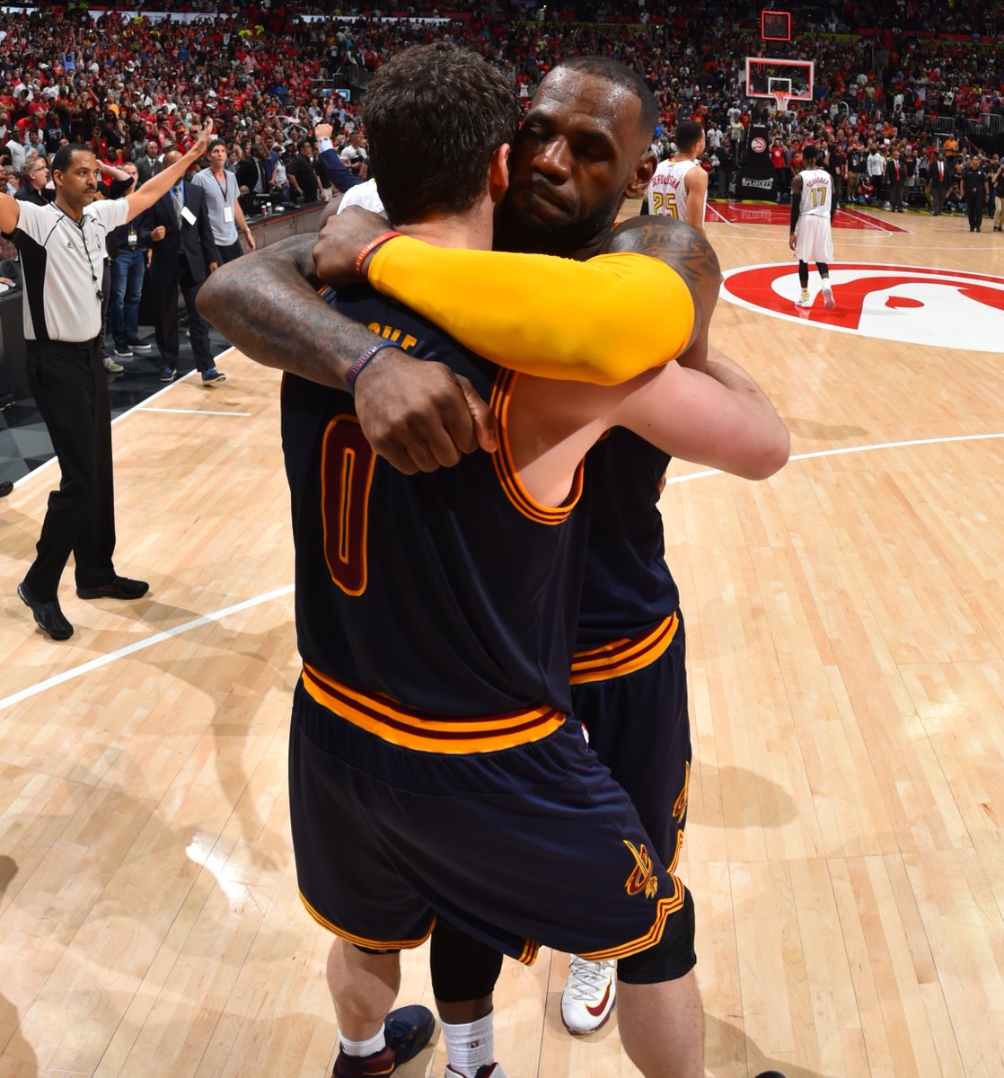 NBA's tweet photo. The @cavs win, advance to #ECF and the @okcthunder win to even series up 2-2: https://t.co/LwY6jTtNkP https://t.co/9MdppgBZmE