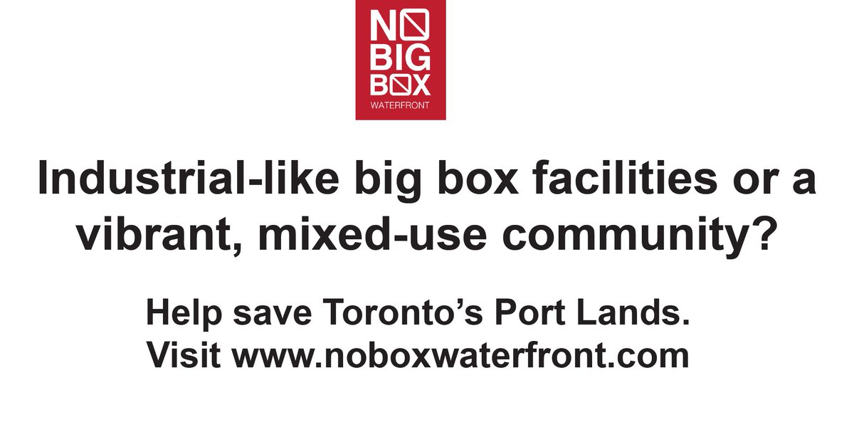 NoBoxWaterfront's tweet image. RT this post if you want sustainable, mixed-use development in the Port Lands. #Toronto #topoli