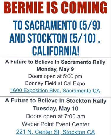 saracohennyc's tweet photo. Bernie Sanders is California-bound!
Are you going?
California for Bernie Sanders #FeeltheBern #Stockton #Sacramento https://t.co/0zWQfRfsfo