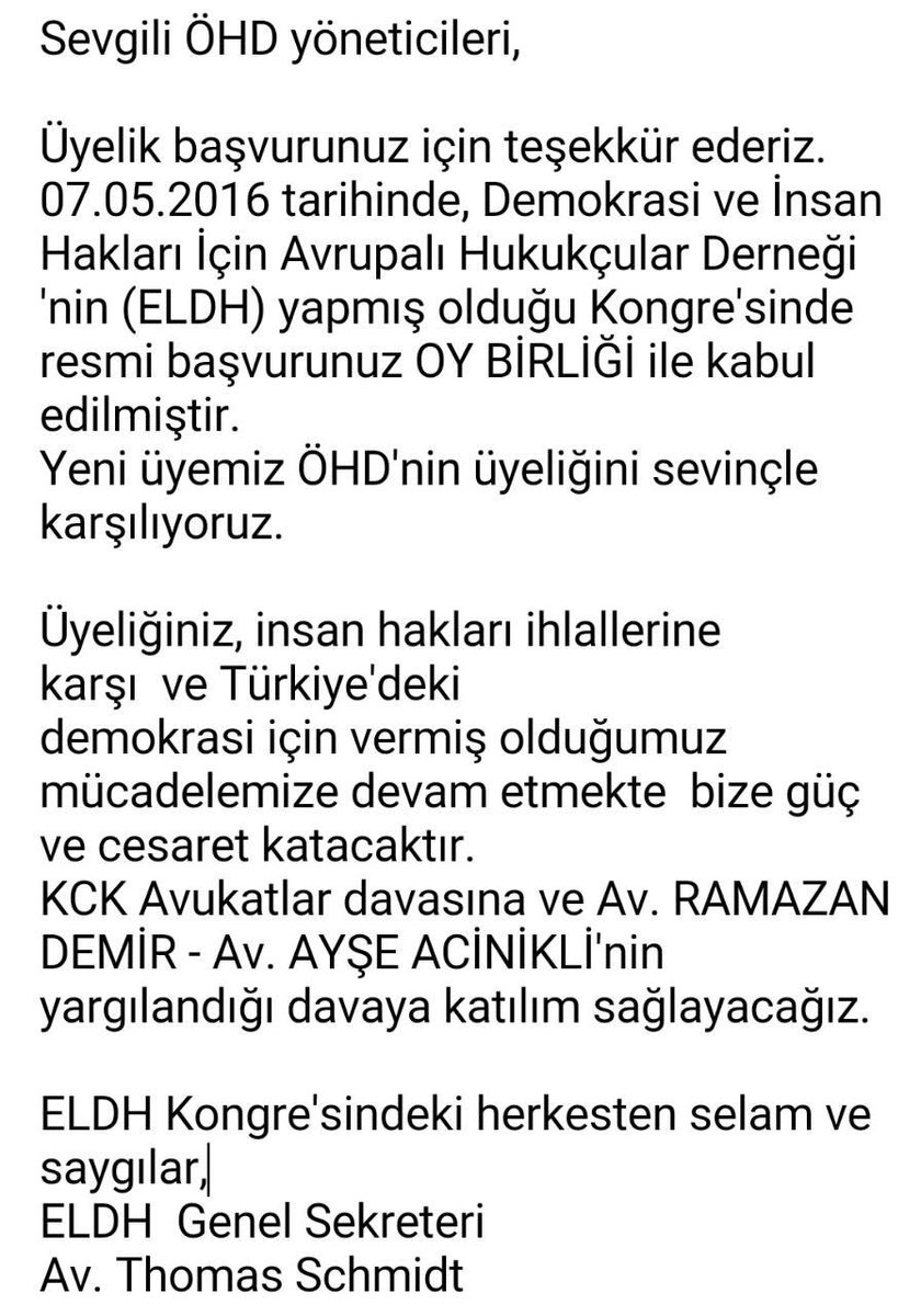 ohdgenelmerkez's tweet photo. Avrupali Hukukcular Dernegi'ne (ELDH) yapmis oldugumuz uyelik basvurusu kabul edildi. https://t.co/av9Qp1s55N