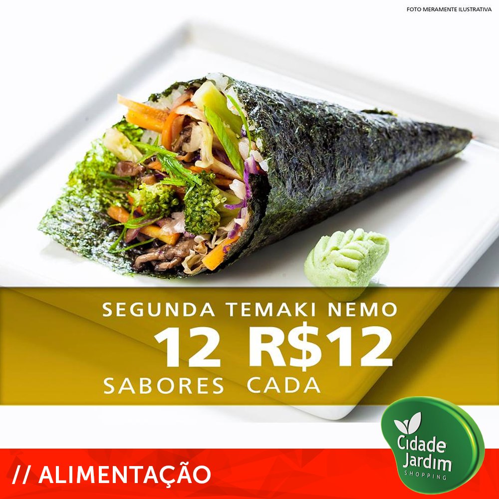 CidadeJardimRN's tweet photo. Segunda-feira é dia de saborear o melhor da culinária japonesa com a promoção de Temakis no Nemo no Cidade Jardim. https://t.co/uHDsdKkEOB