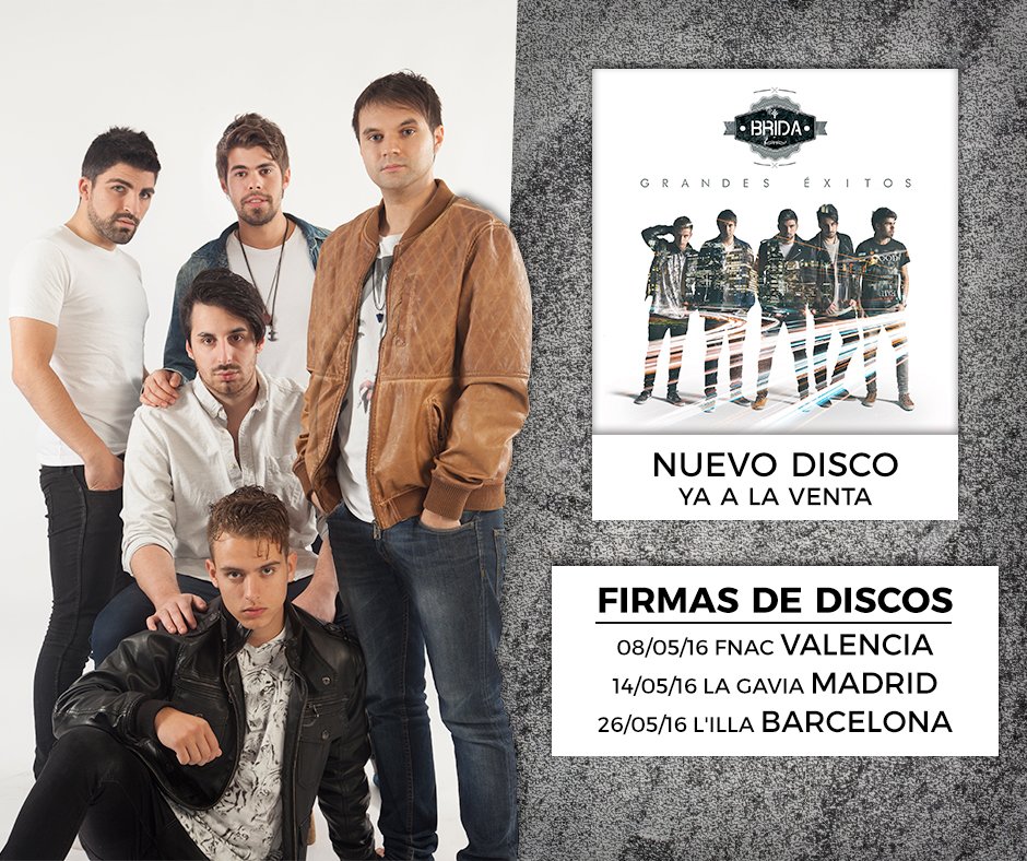 ¿Quién viene a las próximas firmas de discos de <a href="/BRIDA_OFICIAL/">Brida</a>. 14 /05 <a href="/Fnac_ESP/">Fnac España</a> La Gavia, 26/05 @Fnac_BCN  L'illa