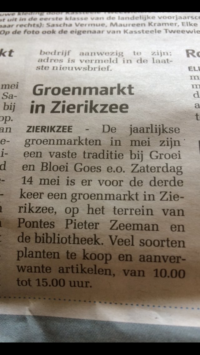 Zaterdag 14 Mei #Groenmarkt van <a href="/GroeiBloeiGoes/">Groei en Bloei Goes</a> bij de <a href="/CampusCultura/">Campus Cultura</a> van 10:00 tot 15:00. Mis het niet!!