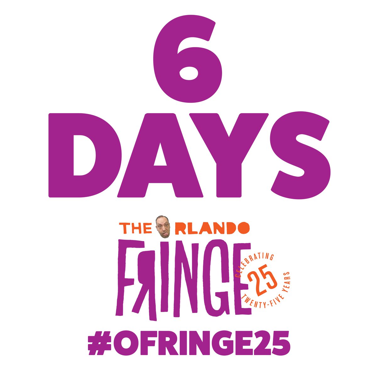 OrlandoFringe's tweet photo. Six days until the party starts! #OFringe25 #festival #GeorgeHatesCountdowns #Orlando https://t.co/PxSCpfTwiY