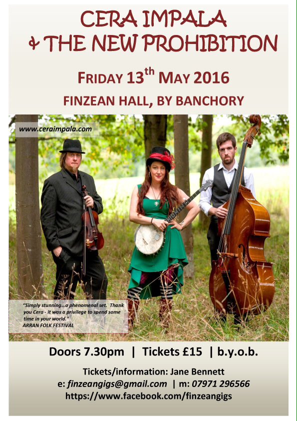 FinzeanHall's tweet photo. The wonderful Cera Impala is playing at Finzean Hall this Friday. Tickets available on the door. https://t.co/65TCc8SEtY