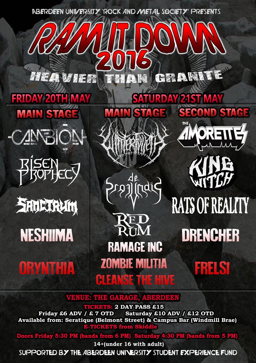 ramitdownfest's tweet photo. #RAMItDownFestival Fri 20 May line-up #Cambion #RisenProphecy #Sanctrum #Neshiima #Orynthia
#heavymetal #aberdeen https://t.co/LGqLNF7d3X