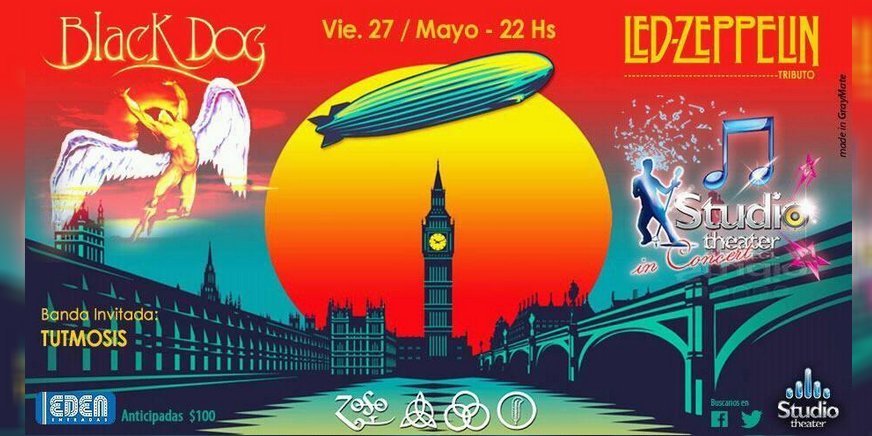 edenentradas's tweet photo. 27/05 22hs #BlackDog tributo a #LedZeppelin en @StudioTheater-$110-Ver+info en  https://t.co/1NGJq2SFkl https://t.co/fL9n9snOQN
