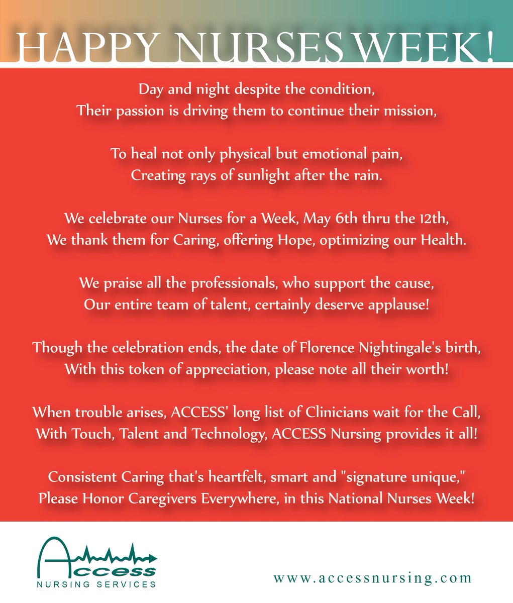 accessnursingny's tweet photo. Happy #NursesWeek! =) https://t.co/SV4wQNNGn4