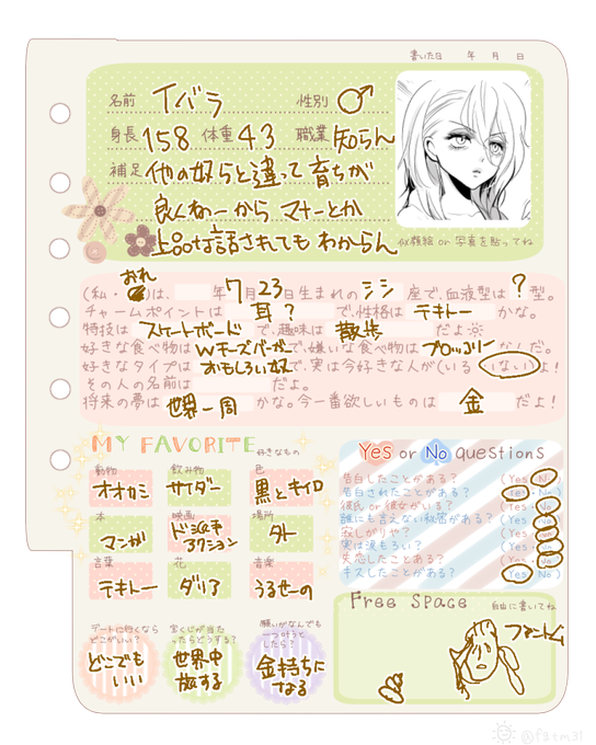 うちの子プロフィールのtwitterイラスト検索結果 うちの子プロフィールのtwitterイラスト検索結果