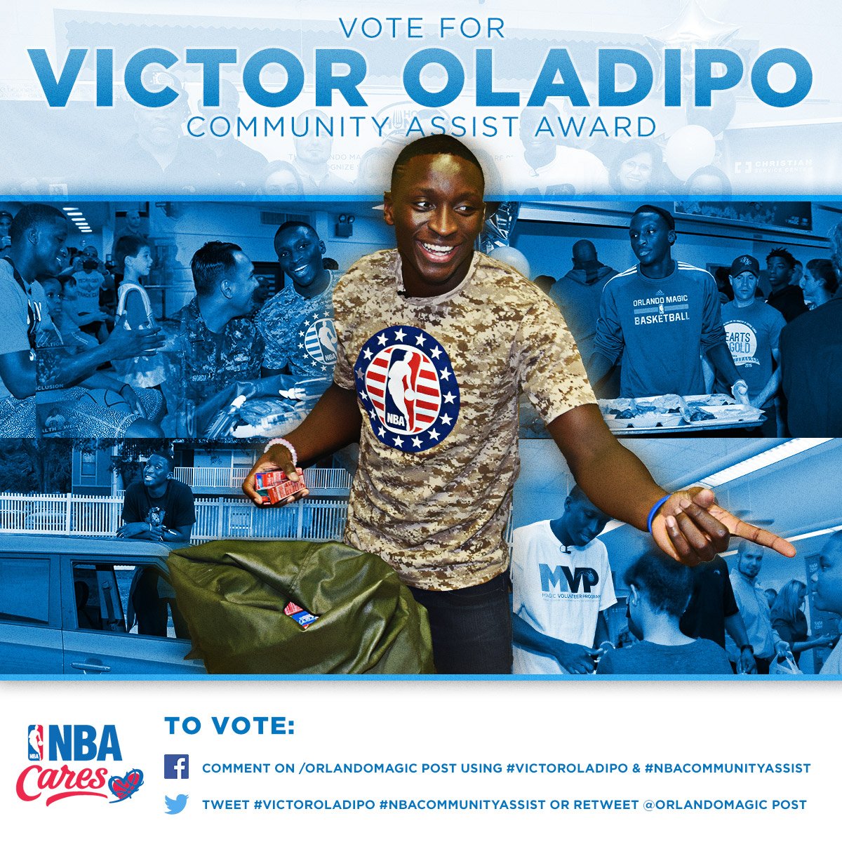 Dipo is up for the <a href="/NBA/">NBA</a> Community Assist Award!! Just RT to vote!

#NBACommunityAssist #VictorOladipo