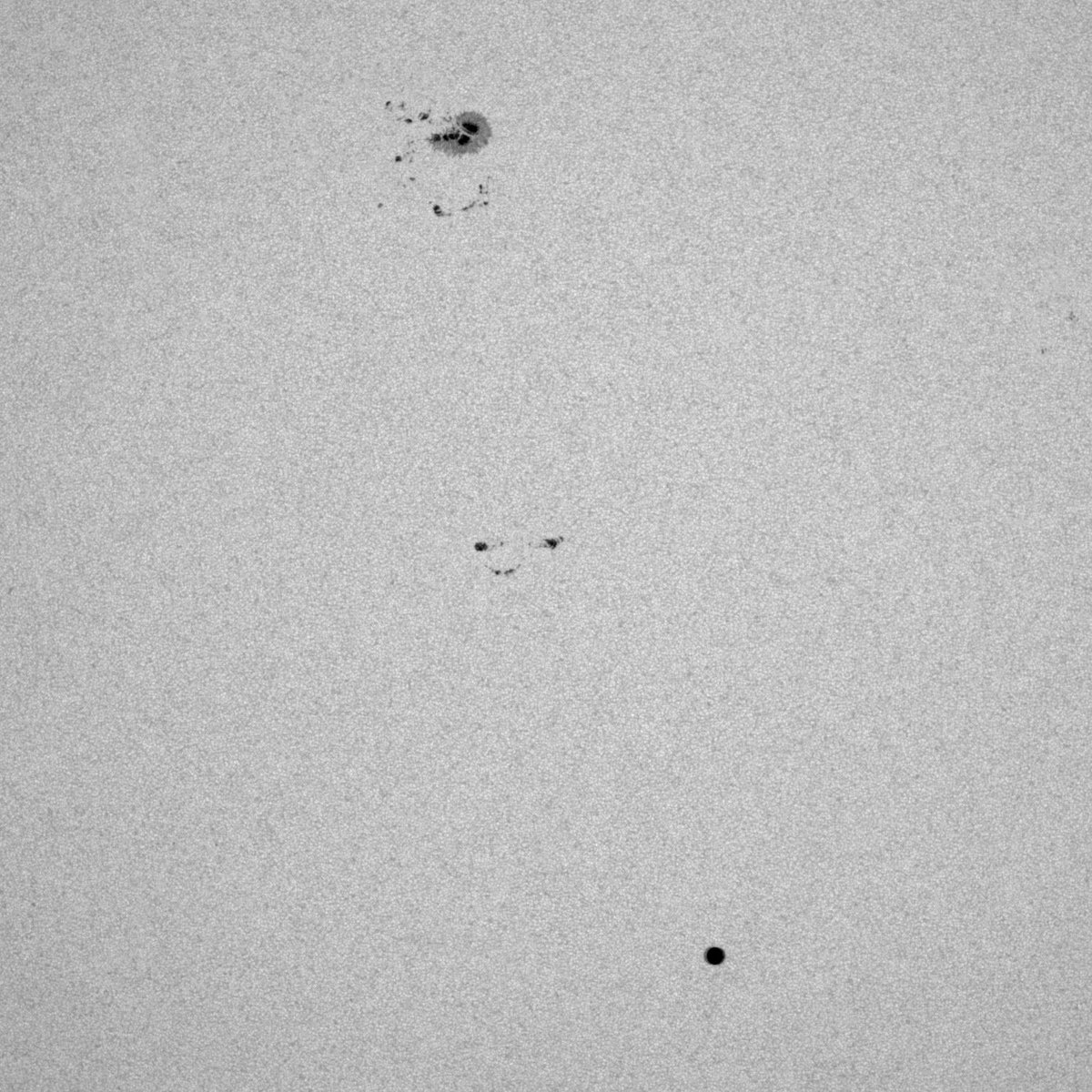 AstroPratica's tweet image. I principali gruppi di macchie solari presenti più un &apos;intruso&apos;,#Mercurio! #mercurytransit #SolarDynamicsObservatory