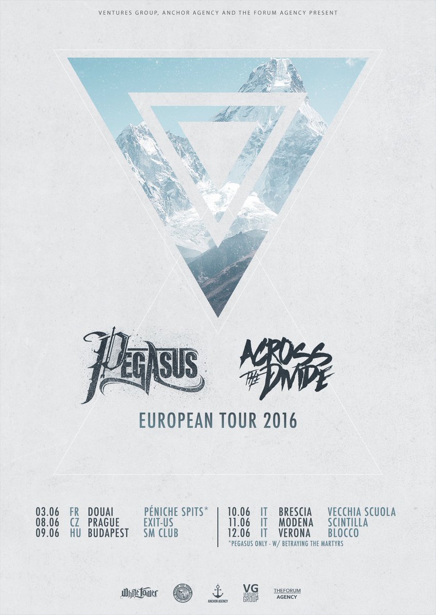 anchoragencyeu's tweet photo. TOUR ANNOUNCEMENT - @band_atd + #Pegasus from #WhiteTowerRecords - in collab. with #VenturesGroup, #TheForumAgency https://t.co/ShEPdrLbHm