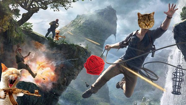 Kurisu_W's tweet photo. #Uncharted4 Nathan Cat. https://t.co/WfZGrTbODo