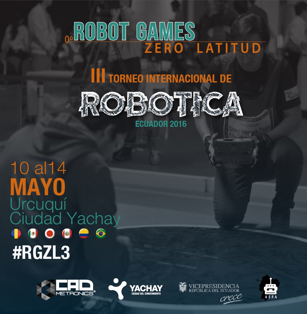 SiembraEP's tweet photo. Este miércoles 11 de mayo,inicia la III edición del Primer Torneo de Robótica en @CiudadYachay #RGLZ3 ¡Te esperamos! https://t.co/psSnJgfQDk