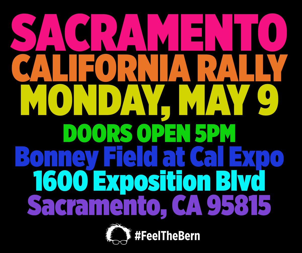 AmandaShouting's tweet photo. RETWEET if you are going tonight!
#CAPrimary #BernieSacRally #BonneyField #GOTVforBernie #SFGiants https://t.co/iL3SqYp7gf