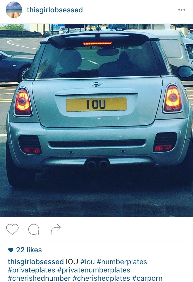 FunnyRegPlates's tweet image. #1OU #IOU #mini