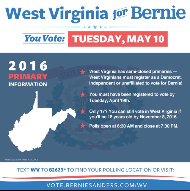 WVForBernie's tweet photo. https://t.co/V9XvP3ylkJ