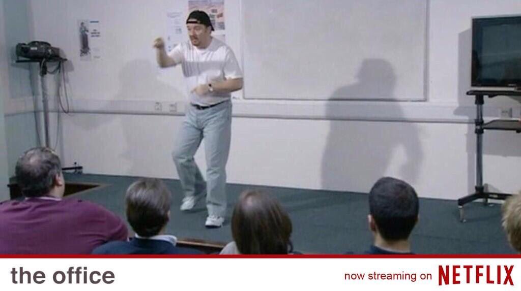 DavidBrentMovie's tweet photo. "I've been David Brent, you've been the best!" - #TheOffice is now streaming on @netflix https://t.co/WxcOgBFck1