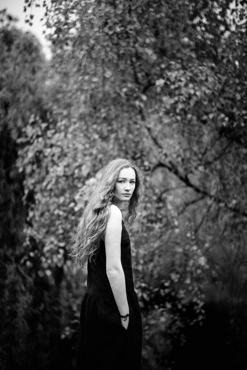 Elsa on the roof - wide open lens at 1.2