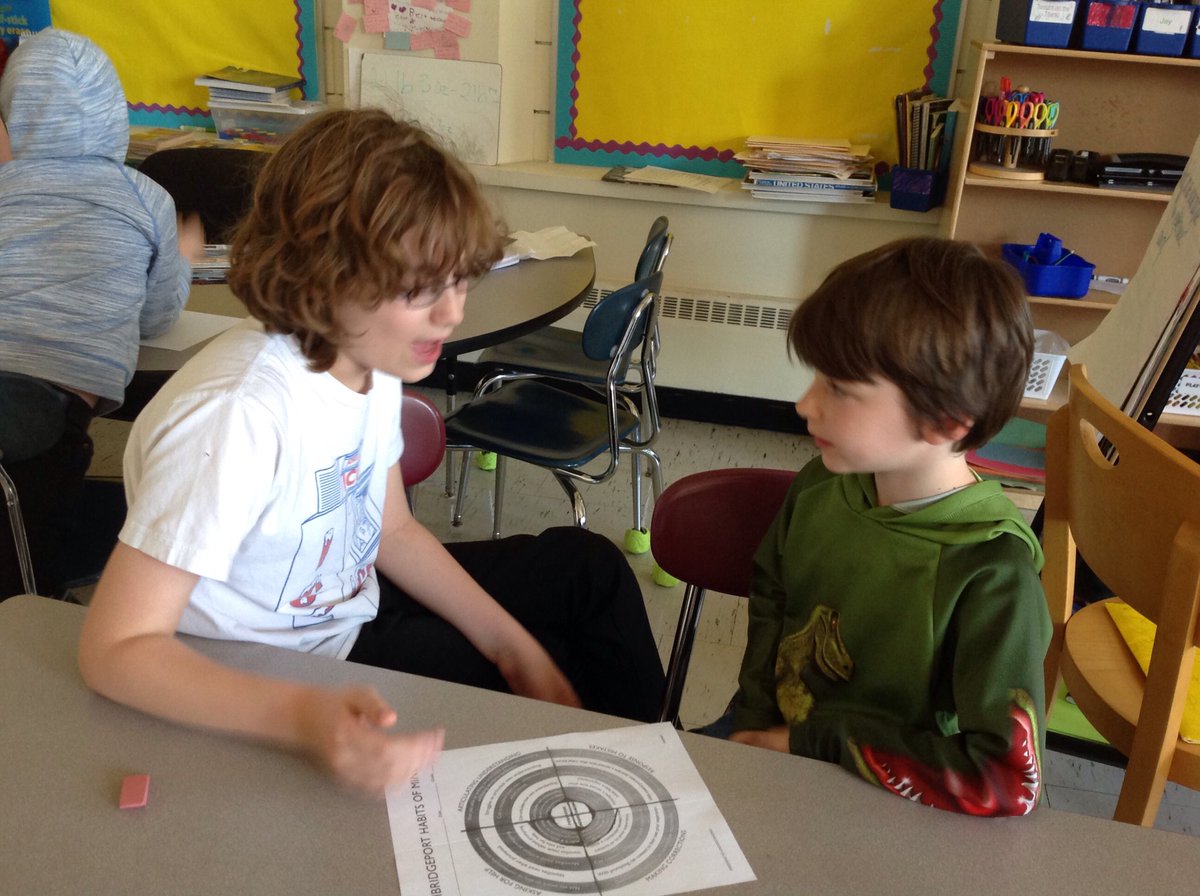 Cport_First's tweet image. Meeting with our 4th Grade #Buddies to talk about times when we Persevered to Understand. #HabitsOfMind #AndresClass