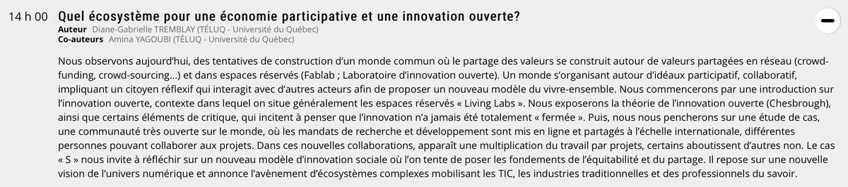 fedecegeps's tweet photo. #AcfasC44 #LivingLab Diane-Gabrielle Tremblay sur l'économie participative et l'innovation ouverte #Acfas https://t.co/THMoTeEaC7