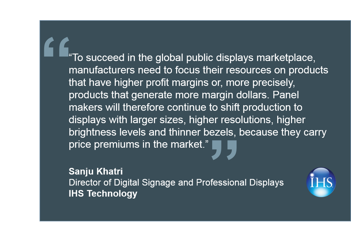 #Publicdisplay shipments &amp; revenue on the rebound; $1B/year rise to reach $9.7B in 2020 on.ihs.com/1Nou4S1