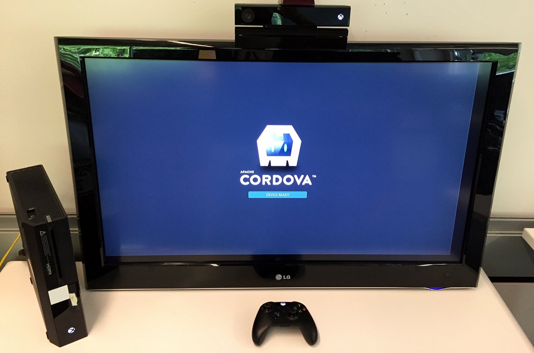 kirupa's tweet photo. Look! It is @apachecordova running awesomely on the Xbox One :P #deviceready (cc @purplecabbage) https://t.co/wZNNrfSTrb