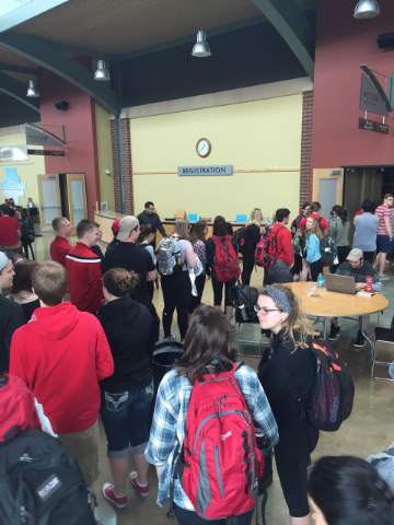 BlackhawkChurch's tweet photo. Check out the food line at #BHawkStudyDay! We're low on main meal items; if you can drop any off, it's not too late! https://t.co/q05ANd5cHA